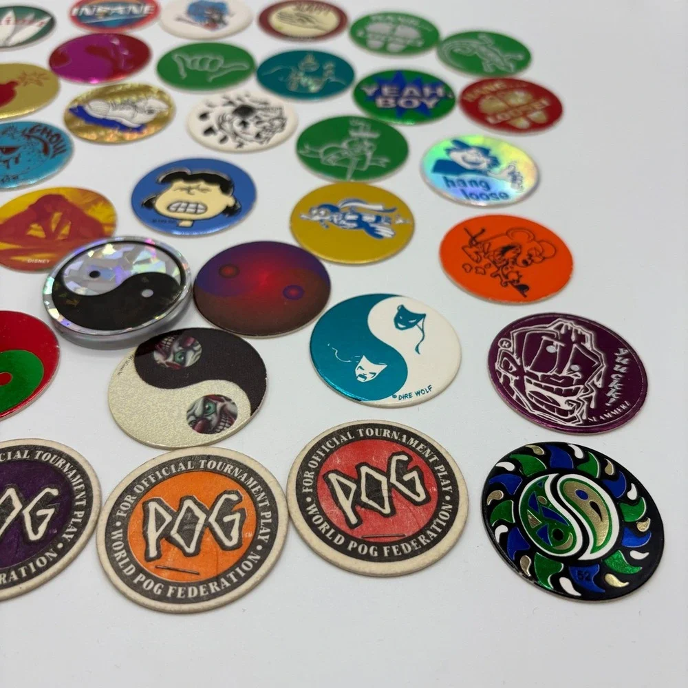 World POG Federation POG Lot Vintage 90s Surf Mixed Yin Yang Slammer Holographic